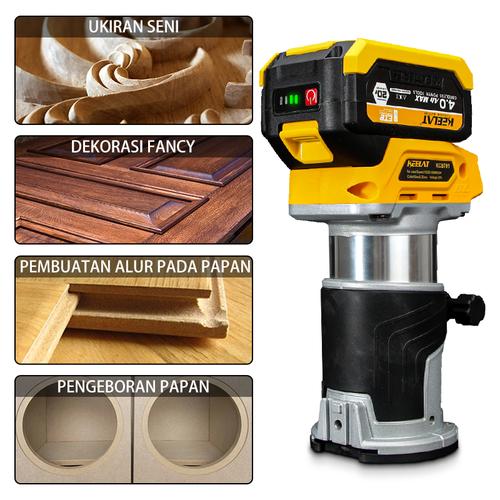 KEELAT KCBT01 Brushless Mesin Profil Router Laminate Trimmer Pembentuk Kayu Wood 20V Baterai litium