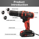 JLD Cordless drill 36V IMPACT CORDLESS BOR 13mm chuck bor Murah 35N.M impact drill Variabel speeds 25+3 Torque Bisa Bolak Balik Bor Kayu Besi Beton Dinding Torsi - J36V SET -13mm-1019