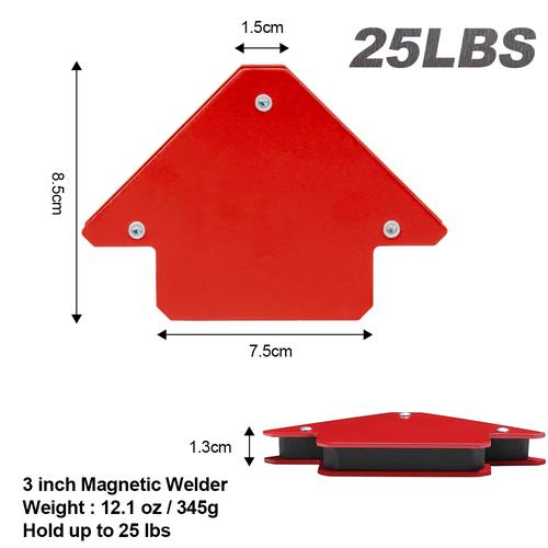 JLD Magnetic Welding Holder Siku Las Magnet Sedia Ukuran 5 Inchi 4 Inchi 3 Inch  Smart Welding Magnet Tukang Las Murah Siku las Magnet Magnetic Welding holder - 5inch