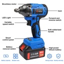 HUJIA Cordless Impact Wrench + Gerinda Mesin Pembuka Baut Ban Roda Mobil Motor Cvt Angle Grinder Brushless Gurinda 2 baterai ​Dengan aksesoris 88V 2521+2221 Torsi