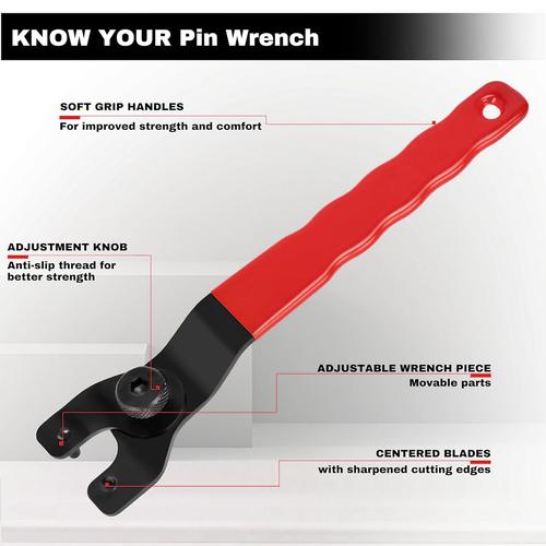 JLD Kunci Gerinda 4-9Inch Adjustable Grinder Spanner Universal Semua Merek Gerinda