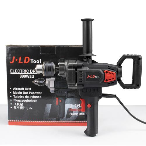 JLD Mesin Bor Multifungsi 16mm Electric Drill 800W Electric Drill Variable Speed 1030 Rpm.Dapat Digunakan Pada Beton/Logam/ Kayu