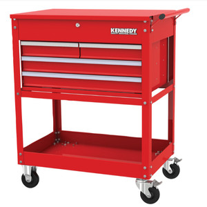 Kennedy Service Cart, Classic Red, Red, Steel, 4-Drawers, 549 x 838 x 569mm, 280kg Capacity