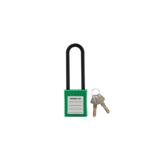 ONEBIZ Long Nylon Shackle Safety Padlock New Green OB 14-BDG34UNDKD Thermoplastic Safety Padlock