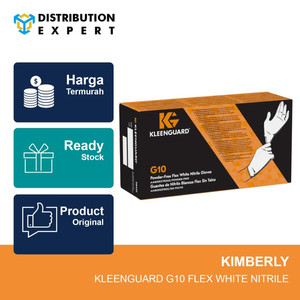 KLEENGUARD* G10 Flex White Nitrile 38525 Gloves Size M, Satuan Case