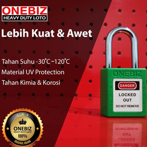 ONEBIZ Compact Safety Padlock Green OB 14-BDG04UN Thermoplastic Safety Padlock