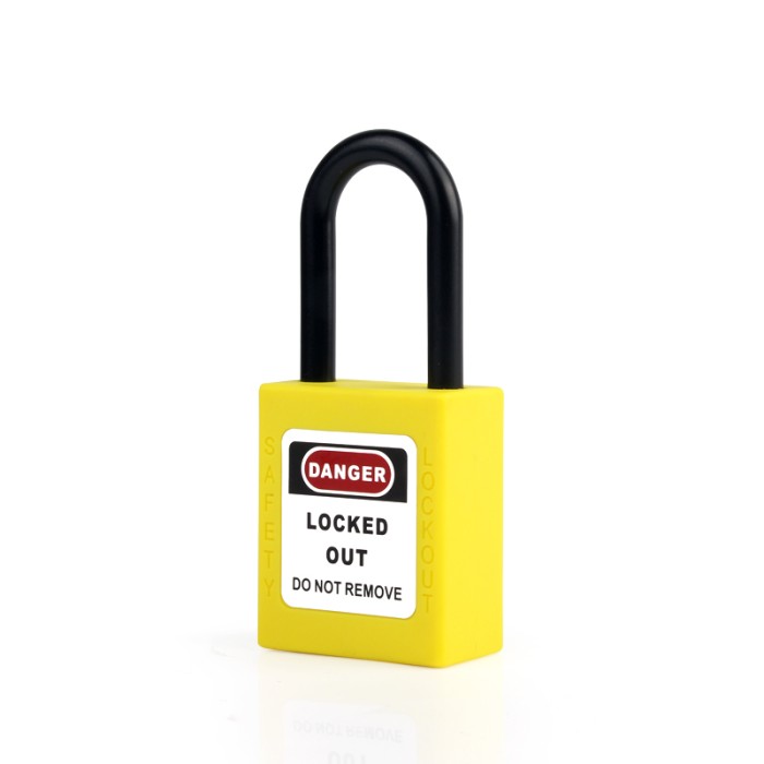 Gembok Safety Padlock Leher Hitam Nylon Lock out Tag out Padlock - Hitam