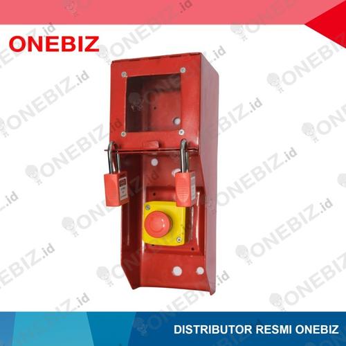 Loto Box Vertical Include Emergency Push Button + 2 Padlock - Orange