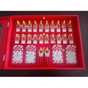 LOTO SET EQUIVALEN MASTERLOCK 1484BP410 RED MASTER LOCK 1484BP410RED
