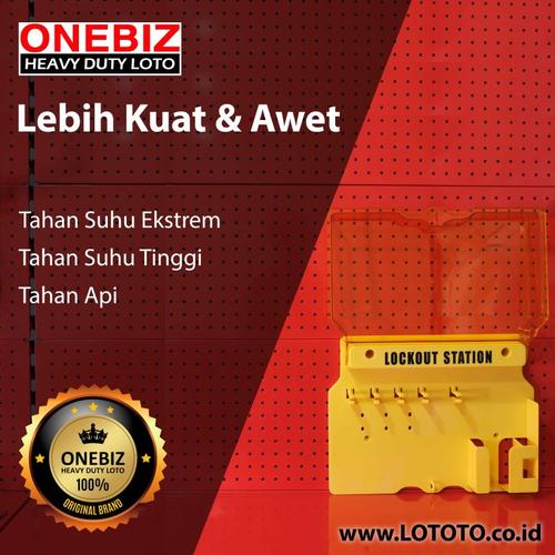 ONEBIZ Padlock Stations 5 Padlocks OB 14-BDB101 with Dustproof Transparent Cover, Unfilled