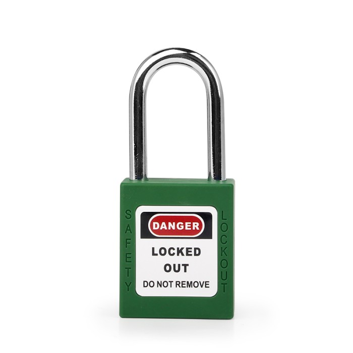 Gembok Industri Safety Lock Out Tag Out Padlock Padlock Steel Shackle - Hijau