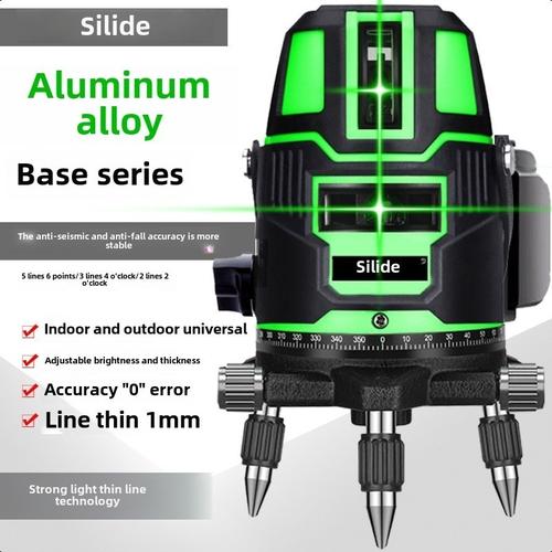 【Penawaran khusus】2/5 Line 6 Poin Tingkat Laser kuat Cahaya 360 ° Rotary Vertikal Horizontal Laser Jalur Tripod luar ruangan Alat ukur - Alat ukur level