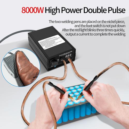 【Indonesia】8000W Daya Tinggi Spot Welder Portabel Genggam Saat Ini Welder Disesuaikan untuk 18650 Baterai Alat Tangan - 8000W-EU