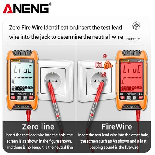 【Penawaran khusus】SZ01 Cerdas Digital Multimeter Genggam Multifungsi Presisi Tinggi Listrik Pemeliharaan Instrumen Temp Resistan