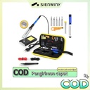【Kota Tangerang】15pcs Set Solder Listrik Berkualitas 60W 110V 200-450 °C with 5 Tips Adjustable Fast Heating Temperature Murah Paket Penyedot Penghisap Timah Set Kit