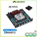 【Kota Tangerang】ZK-HT21 Bluetooth digital power amplifier amplifier 2.1 channel 【TDA7498E】 subwoofer nada tinggi dan rendah 160W * 2+220w amplifier bluetooth Mixer - ZK-HT21