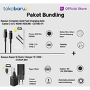 BUNDLING Baseus Adaptor SI Quick Charger & Baseus Tungsten gold fast charging