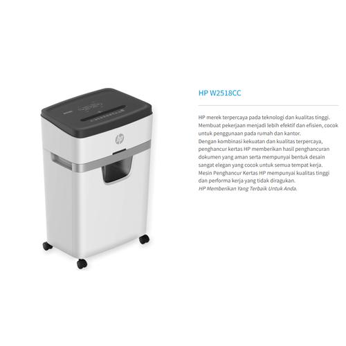 HP 2518, Penghancur Kertas - Paper Shredder (Hewlett Packard), Kapasitas 18 lembar 25 Ltr, HP W2518CC | Original