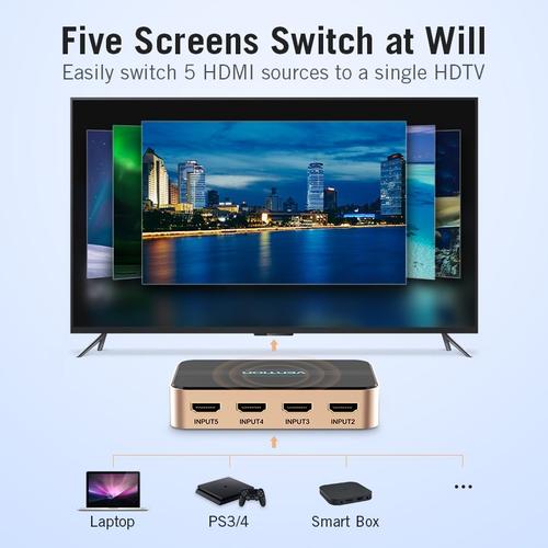 Vention HDMI Switcher 5 in 1 Output - ACD garansi 2 tahun