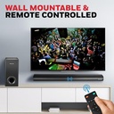 Honeywell Trueno U3000 160W Soundbar with Wired Subwoofer, 2.1 Channel Sound, 57.15 mm*4 Drivers, Bluetooth V5.0+EDR, with Remote, EQ Mode, 5 Play Modes-BT, Audio Jack, USB, Optical & HDMI/ARC