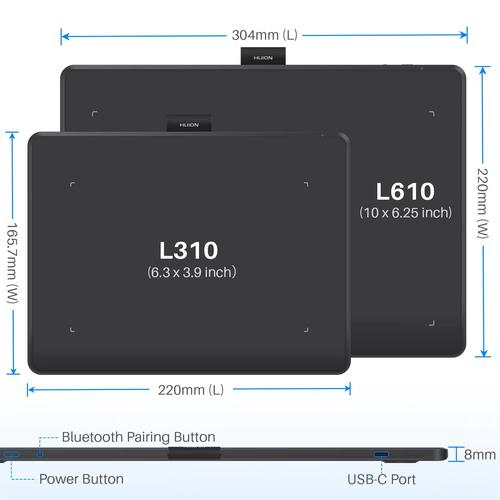 Huion Inspiroy Frego S L310 & M L610 Pen Tablet Bluetooth
