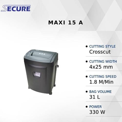 Secure Maxi 15A Cross Cut Mesin Penghancur Kertas Paper Shredder