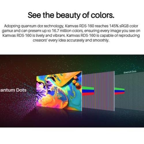 Huion Kamvas RDS-160 16" Pen Display Drawing Education - Black