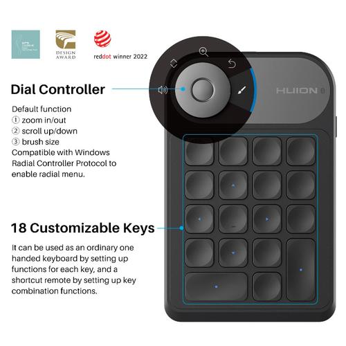 Huion K20 Keydial bluetooth mini Keyboard upgraded version