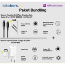 BUNDLING Baseus Adaptor SI Quick Charger & Baseus Tungsten gold fast charging