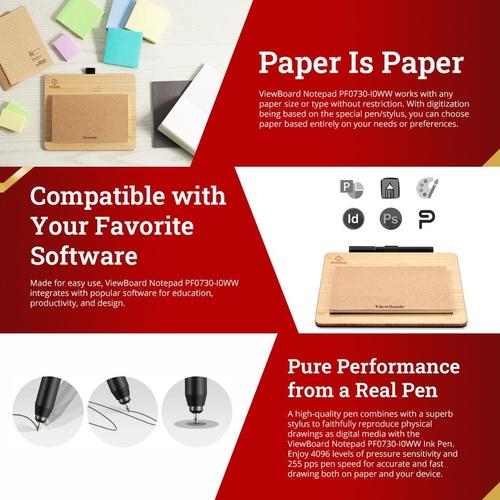 ViewSonic ViewBoard Notepad PF0730-I0WW Portable Digital Writing Pad