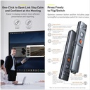 Baseus Orange Dot Wireless Presenter ( Green Laser ) ( Charging ) Grey