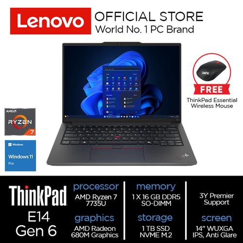 Lenovo ThinkPad E14 Gen 6 (AMD) Ryzen 7 7735U 16GB 1TB SSD W11 Pro