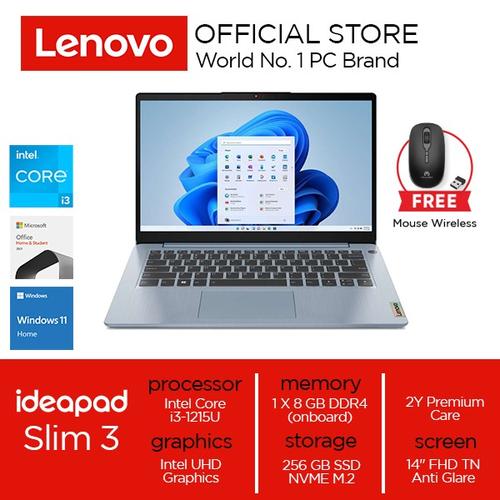 Lenovo IdeaPad Slim3i 14IAU7 Core i3-1215U 8GB 256SSD Win11 OHS
