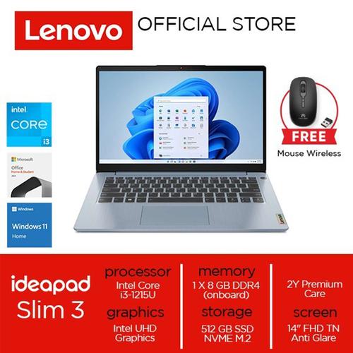 Lenovo IdeaPad Slim 3i 14IAU7 Core i3-1215U 8GB 512GB W11 OHS