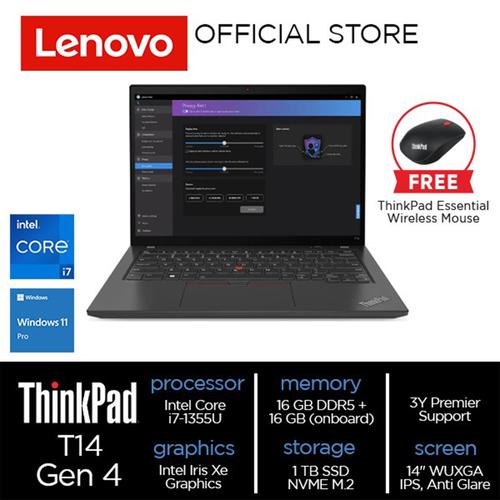 Lenovo ThinkPad T14 Gen 4 (Intel) Core i7-1355U 32GB 1TB W11Pro