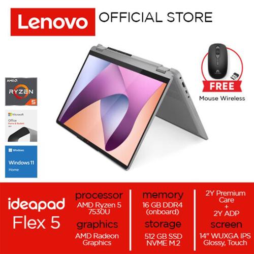 Lenovo IdeaPad Flex 5 14ABR8 Ryzen 5 7530U 16GB 512GB W11+OHS