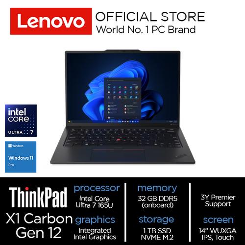 Lenovo ThinkPad X1 Carbon Gen 12 Core Ultra 7 165U 32GB 1TB W11 Pro Touch