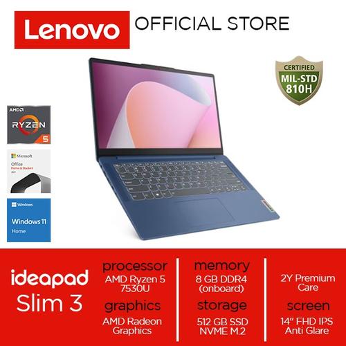 Lenovo IdeaPad Slim 3 14ABR8 Ryzen 5 7530U 8GB 512GB W11 OHS