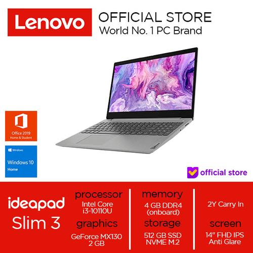 Lenovo IdeaPad Slim3 Core i3-10110U 4GB 512SSD MX130 2GB W10 OHS