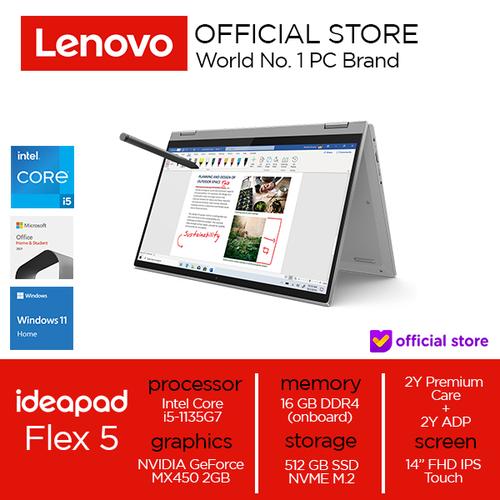 Lenovo IdeaPad Flex 5 Core i5-1135G7 16GB 512SSD MX450 2GB