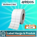 Label Stiker Barcode Semicoated 33x15mm 2 line Isi 5000 Lembar
