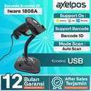 Barcode Scanner 1D Usb Auto Scan With Stand Iware 1808A