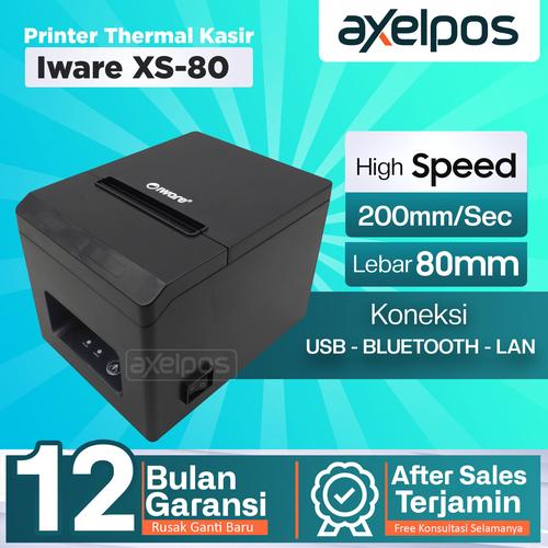 Printer Thermal Kasir 80mm Auto Cutter Usb Bluetooth Lan Iware XS80 Series