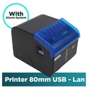 Paket Alat mesin Kasir Xprinter Printer thermal Kasir 80mm Usb Lan Auto Cutter With Alarm Sistem - Cash Drawer 4 slot - Free kertas 5 roll Support Aplikasi Esb , Accurate pos Dll