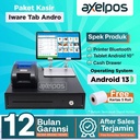 Paket Alat Mesin Kasir Android Iware - Tablet Android 10Inc - Printer Thermal Bluetooth 58mm - Cash Drawer 4 Slot - Free kertas 5 roll