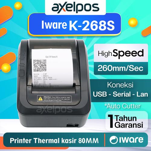 Printer Thermal Kasir 80mm Auto Cutter Iware K268S USB - SERIAL - LAN