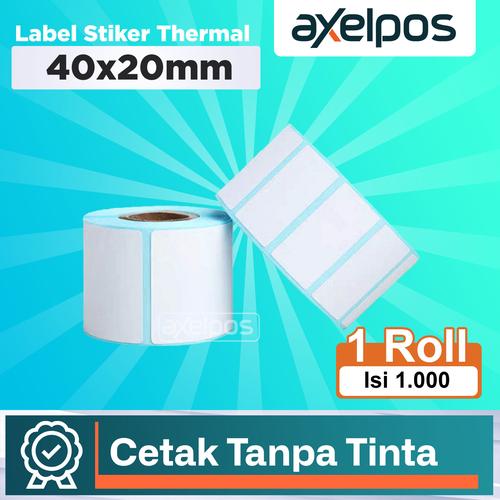 LABEL STIKER BARCODE KERTAS STICKER THERMAL 40x20MM ISI 500 LEMBAR
