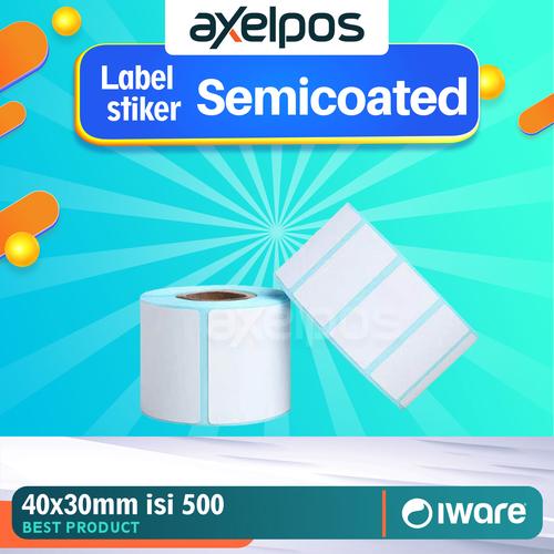 LABEL STIKER BARCODE KERTAS STICKER SEMICOATED 40x20MM