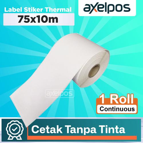 LABEL STICKER BARCODE 75x10M ( Continous) THERMAL - POS THERMAL - 10M