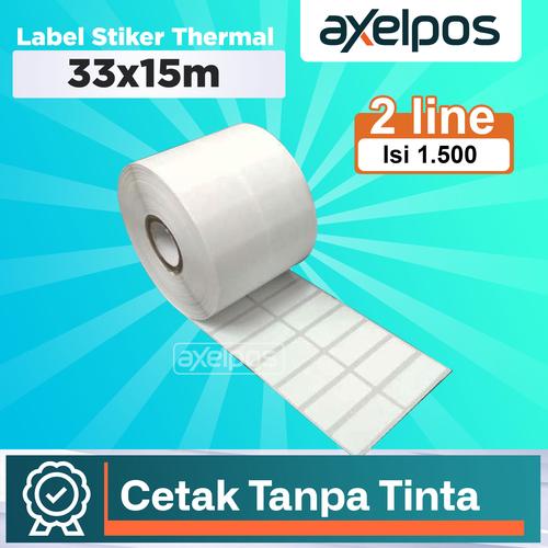 Label Thermal Stiker Barcode 33x15 2 Line Isi 1000 / 1500 / 2000/ 5000